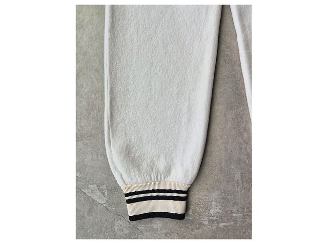 Louis Vuitton pantalón de chándal de lana y algodón crema - vista 9