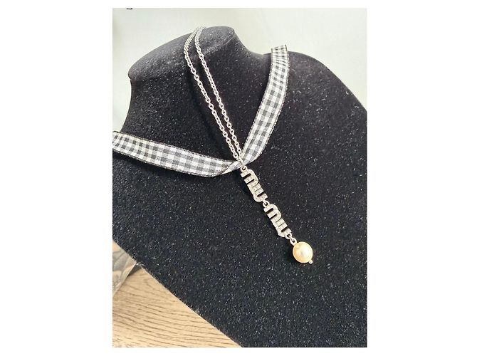 Collana Miu Miu in argento con perla - vista 3