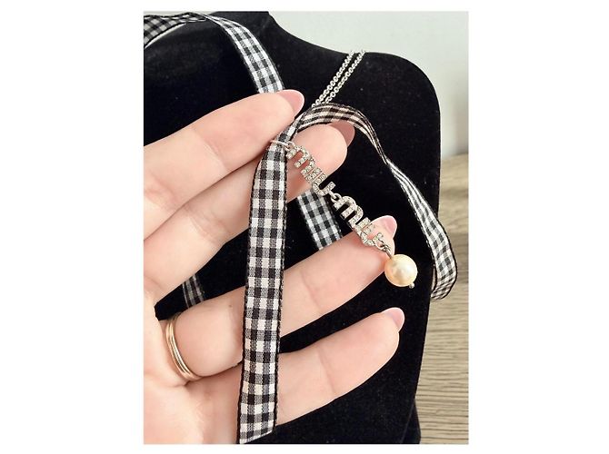 Collana Miu Miu in argento con perla - vista 6