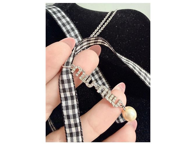 Collana Miu Miu in argento con perla - vista 7