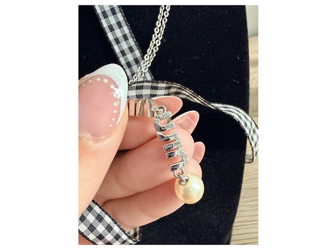 Collana Miu Miu in argento con perla - vista 8