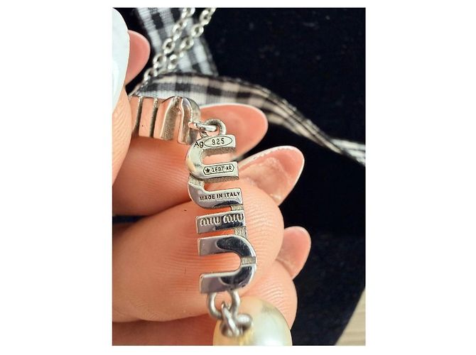 Collana Miu Miu in argento con perla - vista 9