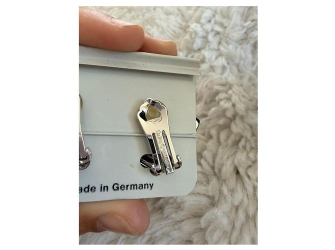 Dior Orecchini a clip in argento e strass - vista 6