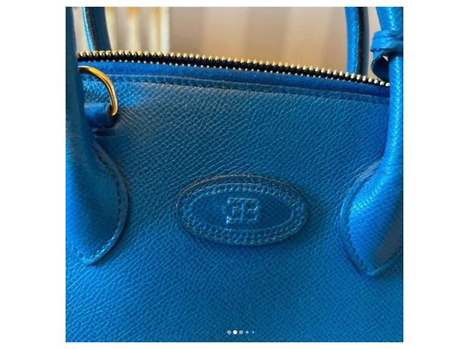 Autre Marque Borsa in pelle blu Ettore Bugatti Tod's D - vista 2