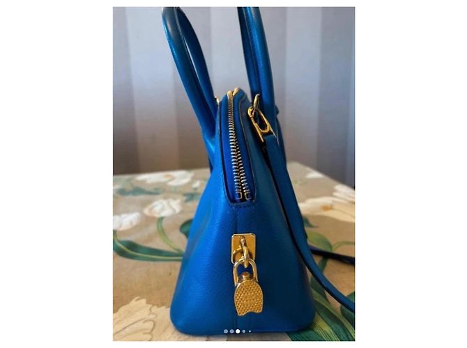 Autre Marque Borsa in pelle blu Ettore Bugatti Tod's D - vista 3
