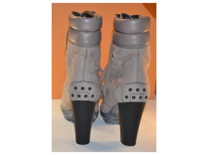 Tod's Botines de Piel Beige con Tacón - vista 5