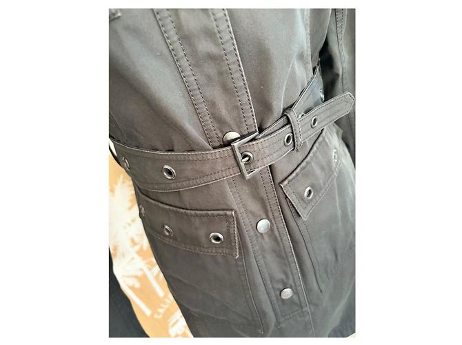 Abito a camicia Prada in cotone e poliuretano nero - vista 3