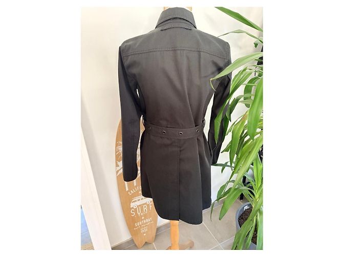 Abito a camicia Prada in cotone e poliuretano nero - vista 4