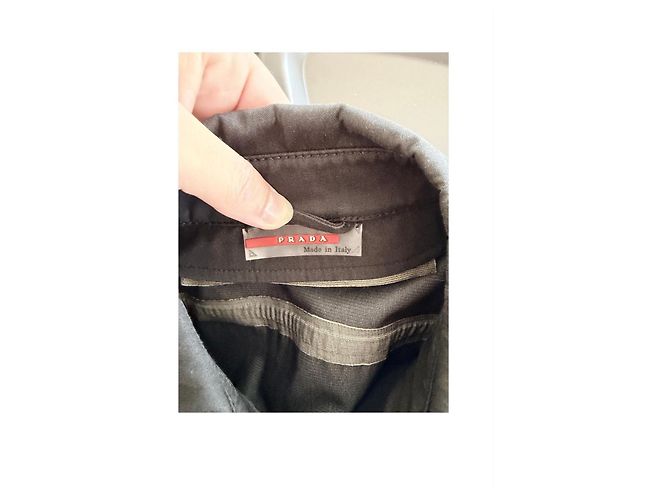 Abito a camicia Prada in cotone e poliuretano nero - vista 7