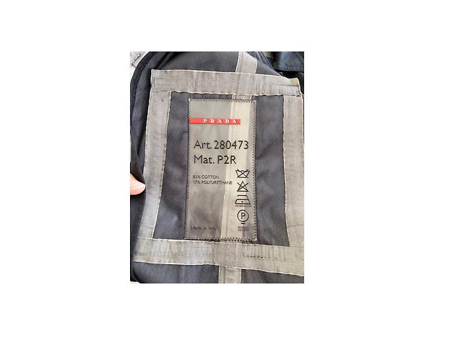 Abito a camicia Prada in cotone e poliuretano nero - vista 8