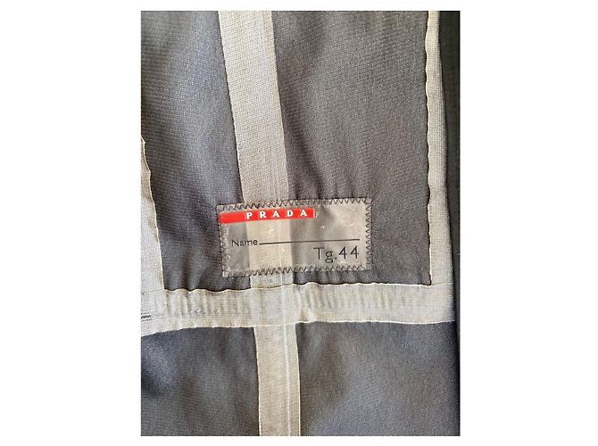 Abito a camicia Prada in cotone e poliuretano nero - vista 9