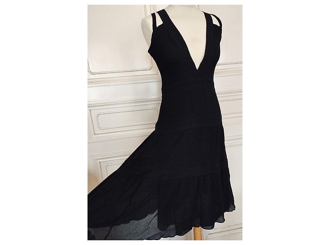 Cacharel Seiden-Abendkleid mit tiefem Ausschnitt TS - Ansicht 4