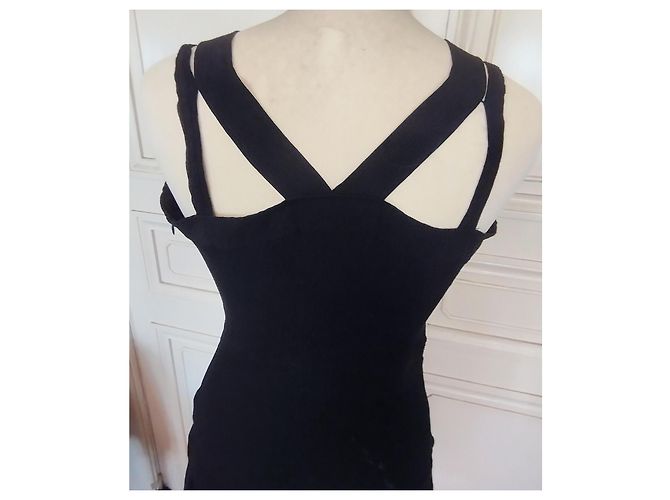 Cacharel Seiden-Abendkleid mit tiefem Ausschnitt TS - Ansicht 5