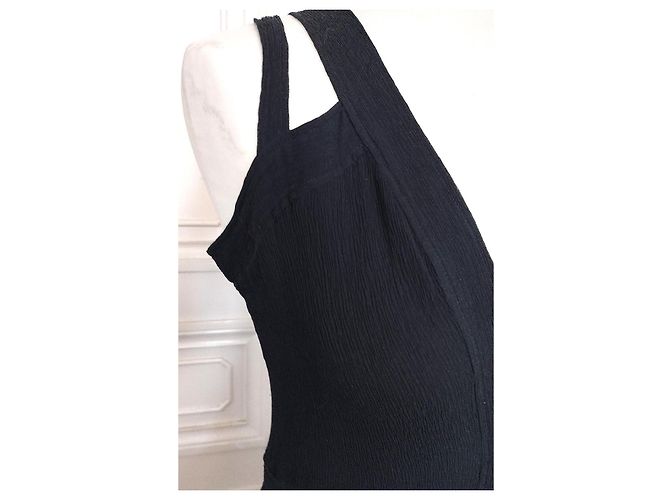 Cacharel Seiden-Abendkleid mit tiefem Ausschnitt TS - Ansicht 8