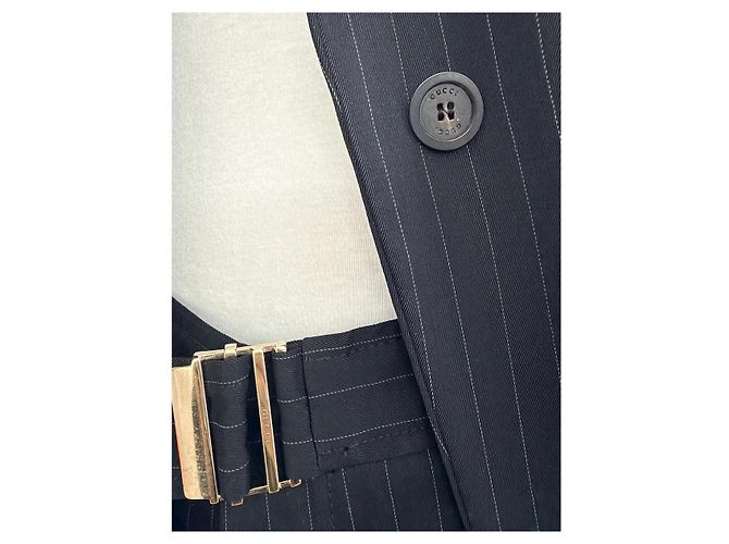 Completo Gucci in lana nera a righe - - vista 2