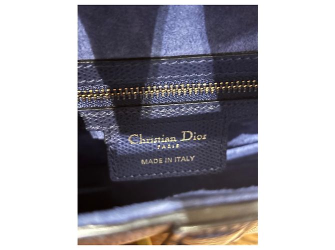 Borsa Saddle Christian Dior in pelle blu navy con tracolla ricamata - vista 5