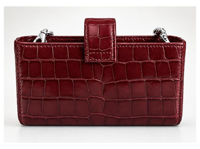 Chanel Mini Clutch Coccodrillo Bordeaux - vista 10