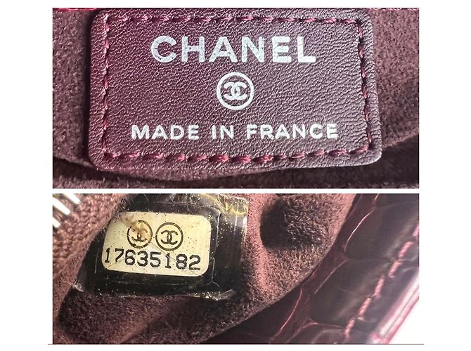 Chanel Mini Clutch Coccodrillo Bordeaux - vista 12