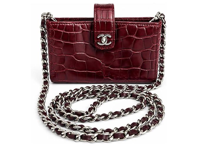 Chanel Mini Clutch Coccodrillo Bordeaux - vista 2