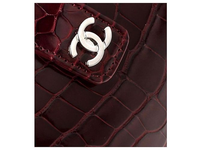 Chanel Mini Clutch Coccodrillo Bordeaux - vista 3