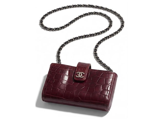 Chanel Mini Clutch Coccodrillo Bordeaux - vista 6
