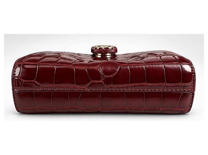Chanel Mini Clutch Coccodrillo Bordeaux - vista 9