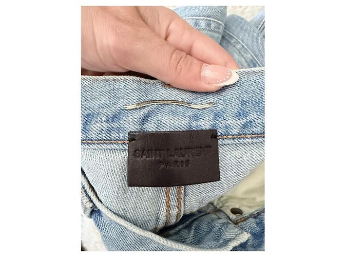 Autre Marque Saint Laurent gerade Jeans in hellem Denim - Ansicht 10