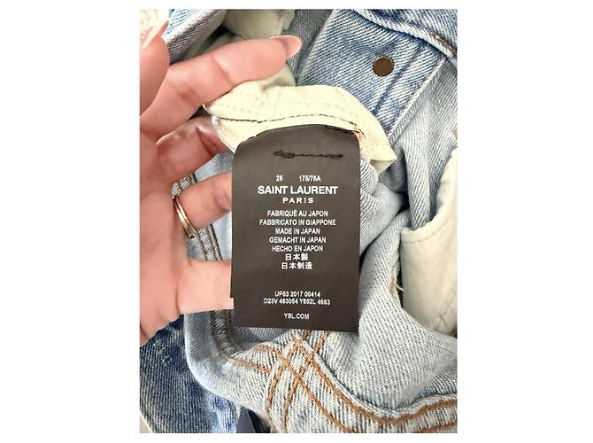 Autre Marque Saint Laurent gerade Jeans in hellem Denim - Ansicht 12