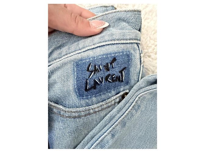 Autre Marque Saint Laurent gerade Jeans in hellem Denim - Ansicht 3