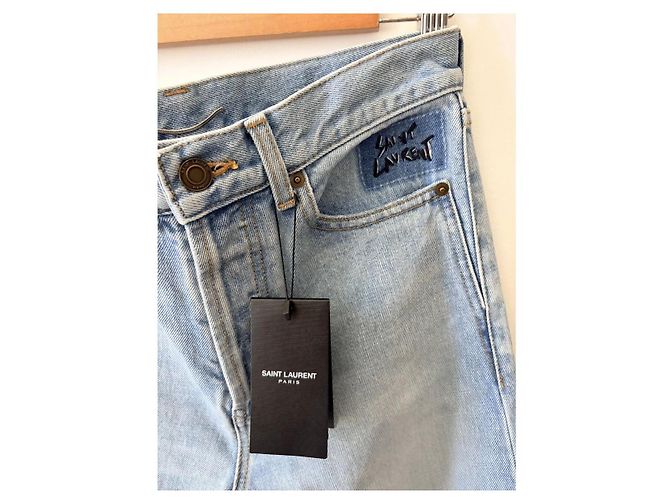 Autre Marque Saint Laurent gerade Jeans in hellem Denim - Ansicht 4