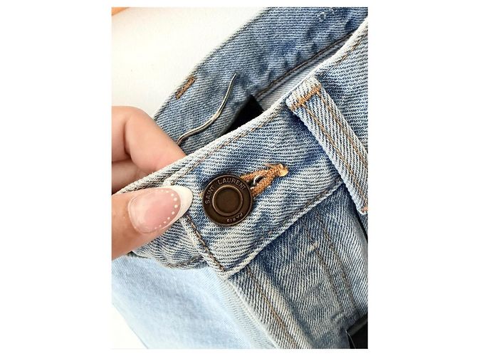 Autre Marque Saint Laurent gerade Jeans in hellem Denim - Ansicht 5
