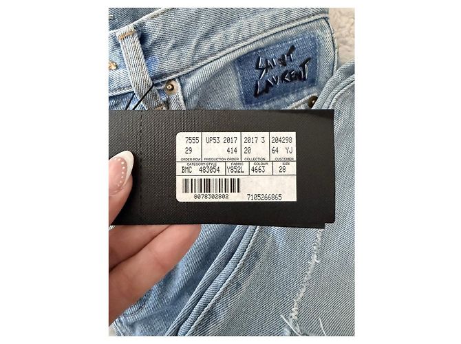 Autre Marque Saint Laurent gerade Jeans in hellem Denim - Ansicht 7