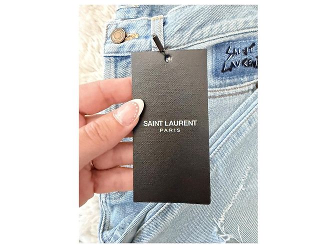 Autre Marque Saint Laurent gerade Jeans in hellem Denim - Ansicht 8