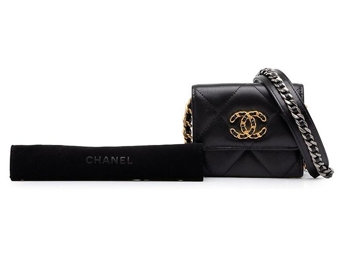 Borsa a tracolla con catena e portafoglio Chanel Coco Mark Matelassé 19 - vista 7
