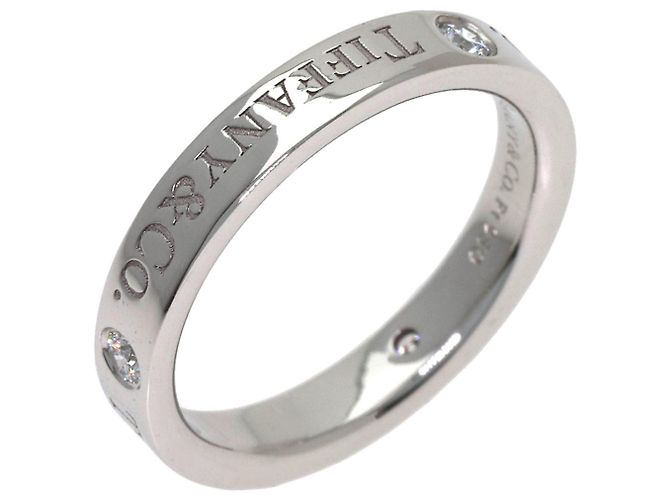Autre Marque Tiffany & Co. Flachband-Diamantring aus Platin - Ansicht 2