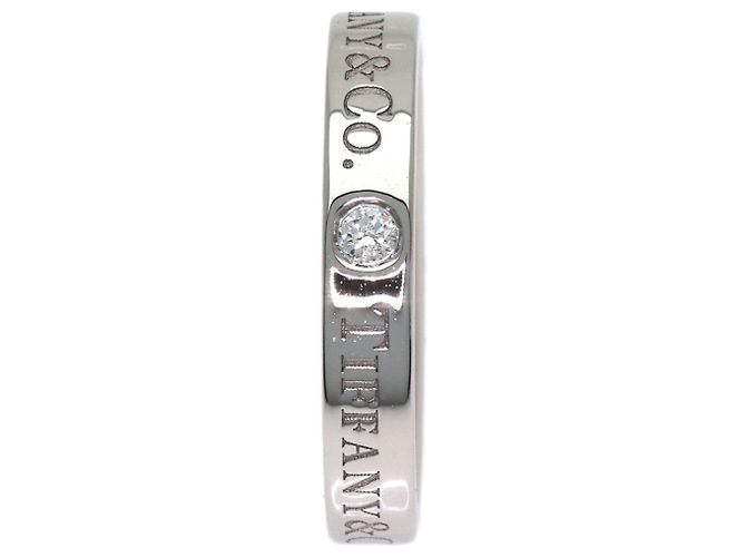 Autre Marque Tiffany & Co. Flachband-Diamantring aus Platin - Ansicht 3
