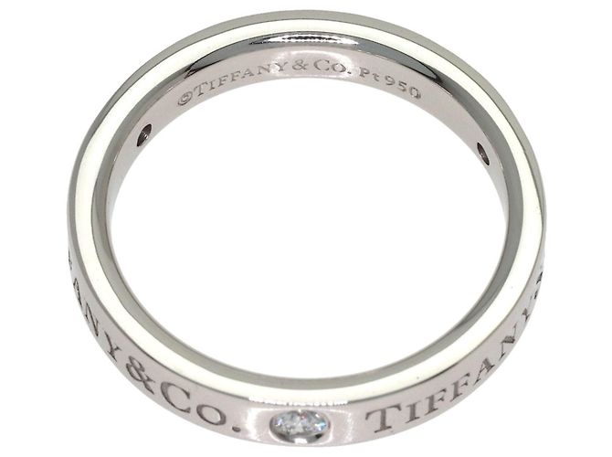 Autre Marque Tiffany & Co. Flachband-Diamantring aus Platin - Ansicht 4