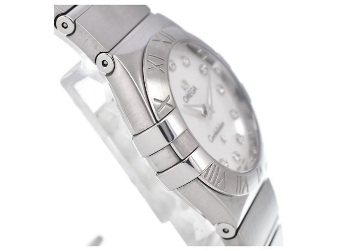Omega Constellation Quartz aus Edelstahl mit Diamantmarkierungen und Perlmutt 28 - Ansicht 5