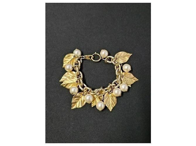 Autre Marque Bracciale Monet con foglie e perle dorate - vista 2