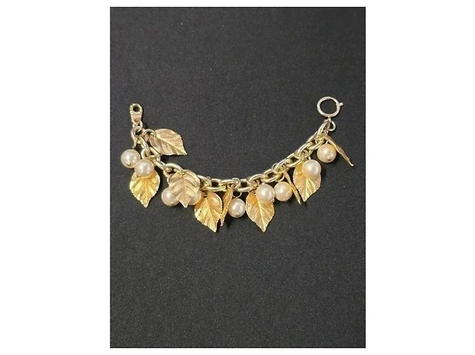 Autre Marque Bracciale Monet con foglie e perle dorate - vista 3