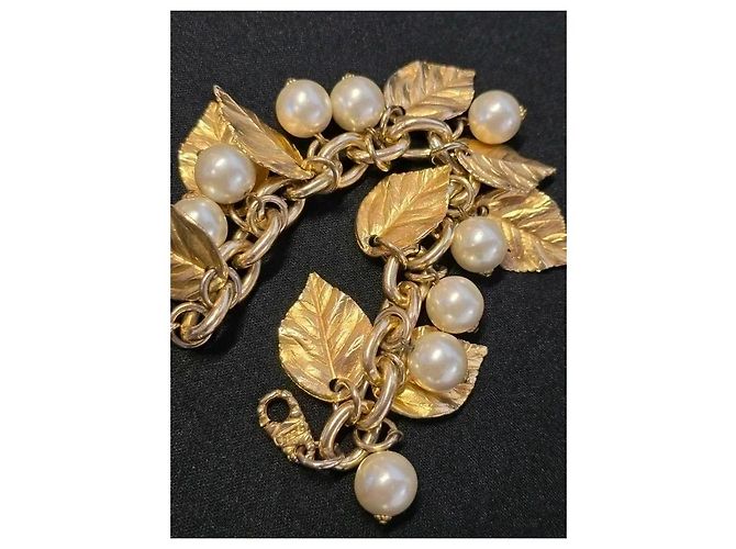 Autre Marque Bracciale Monet con foglie e perle dorate - vista 6