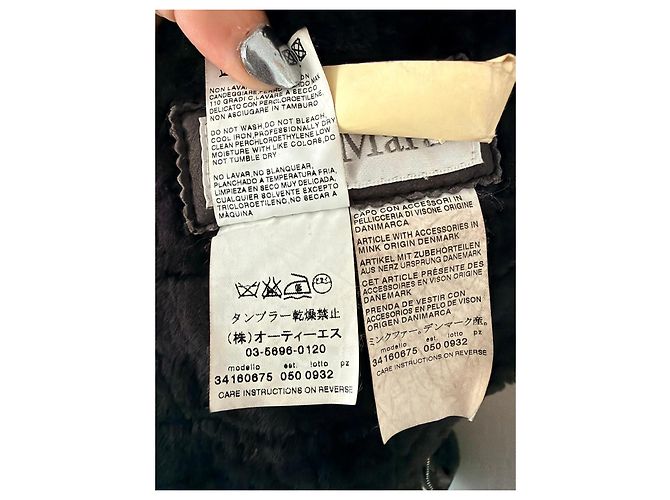 Max Mara gesteppte Lederjacke mit Lammfell in Braun - Ansicht 5