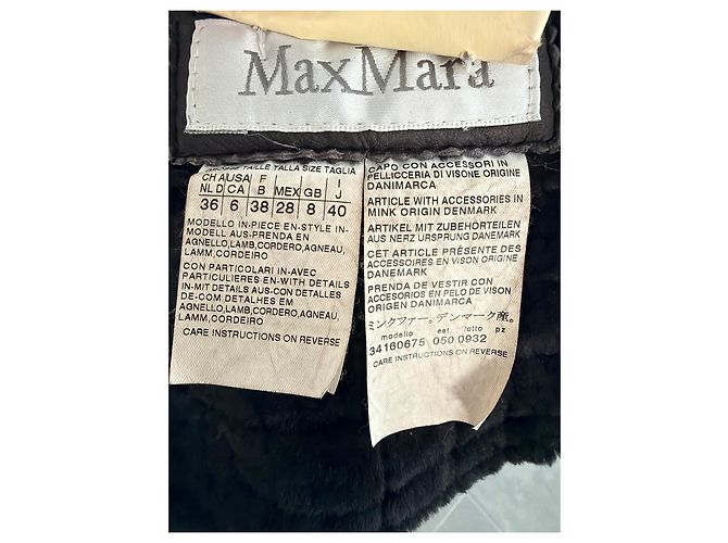 Max Mara gesteppte Lederjacke mit Lammfell in Braun - Ansicht 6