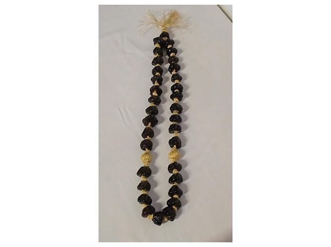 Autre Marque Collar sautoir largo de cuentas de vidrio estilo Murano e hilo dorado - vista 6
