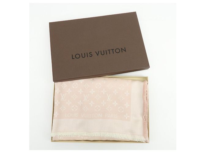 Sciarpa Sciarpa in Lana e Seta Monogram Louis Vuitton Rosa Chiaro - vista 24