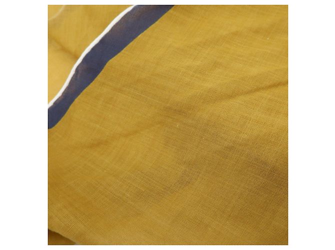 Hermès HERMES Sciarpa Pointu 100% Cotone Mustard Navy White - vista 12