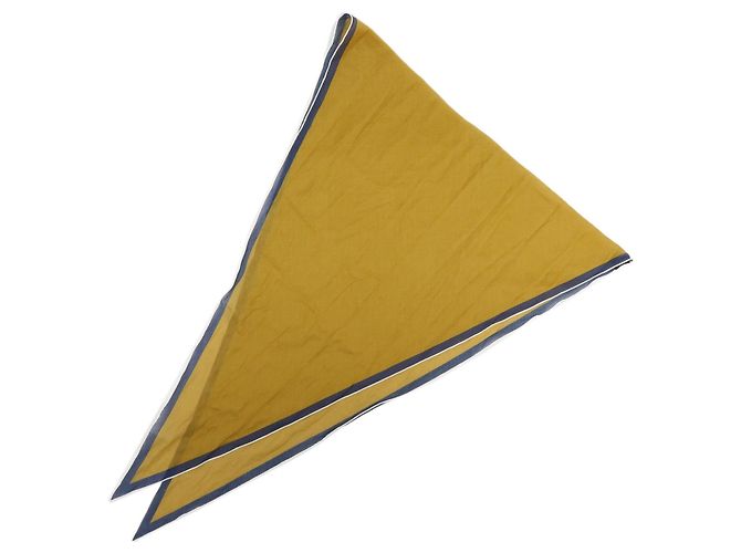 Hermès HERMES Sciarpa Pointu 100% Cotone Mustard Navy White - vista 2