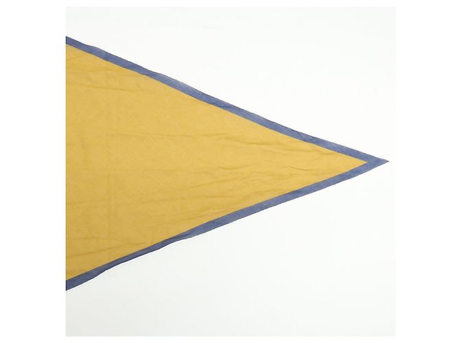 Hermès HERMES Sciarpa Pointu 100% Cotone Mustard Navy White - vista 3