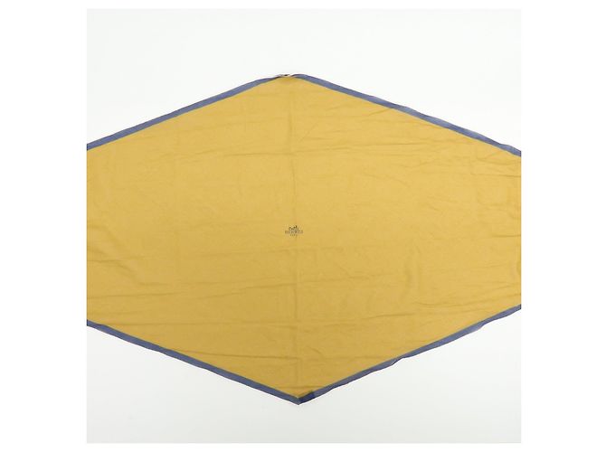 Hermès HERMES Sciarpa Pointu 100% Cotone Mustard Navy White - vista 4