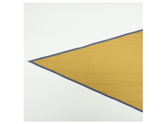Hermès HERMES Sciarpa Pointu 100% Cotone Mustard Navy White - vista 5
